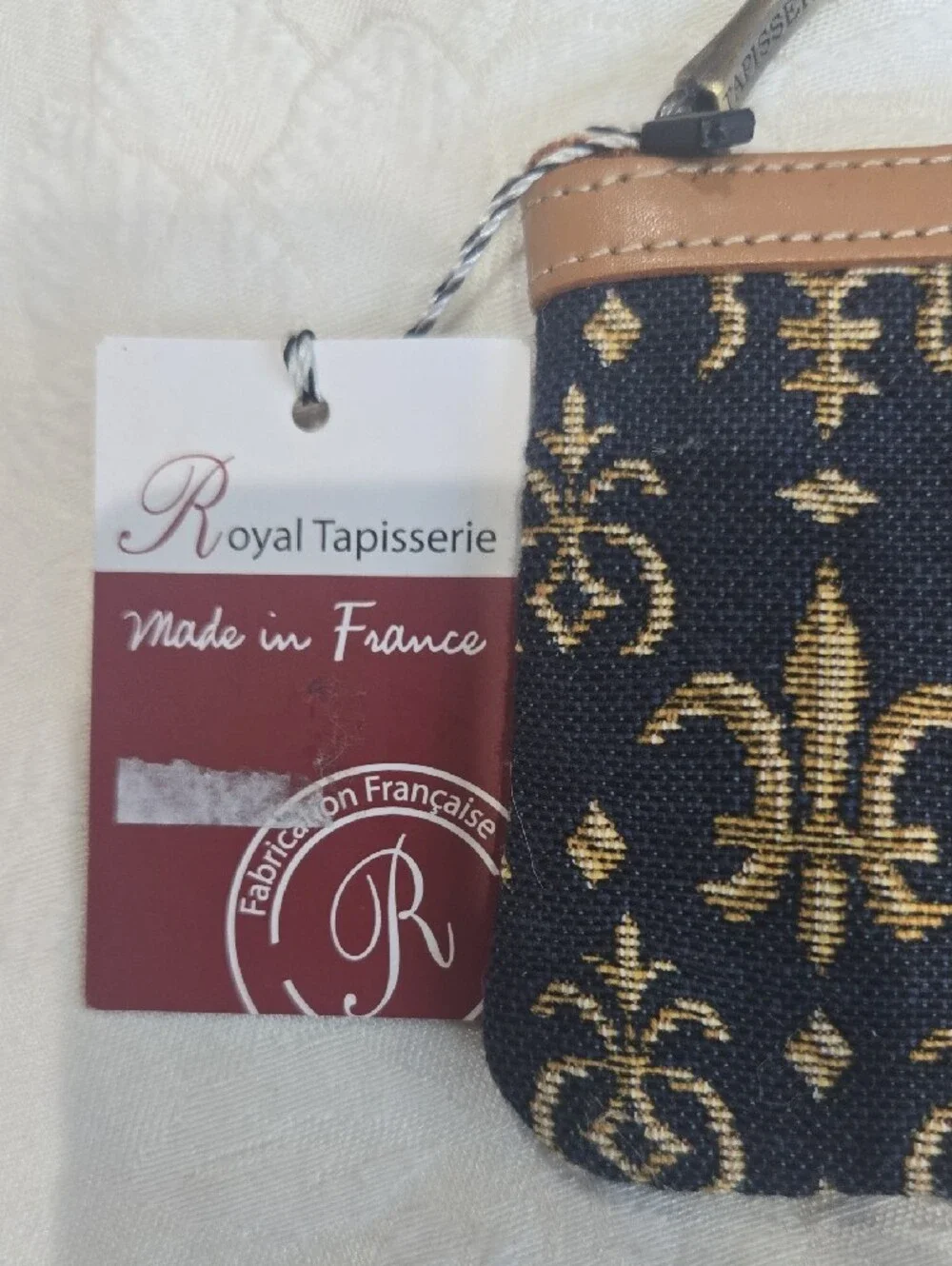 Royal Tapisserie Navy and Gold Jacquard Coin Purse